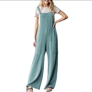 Dokotoo Ribbed Front Pocket Overalls